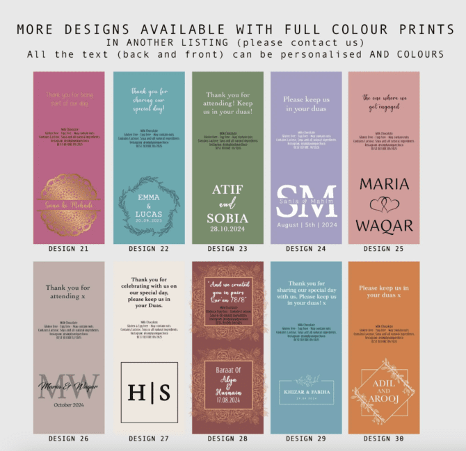 Custom Full Colour Wedding Squares
